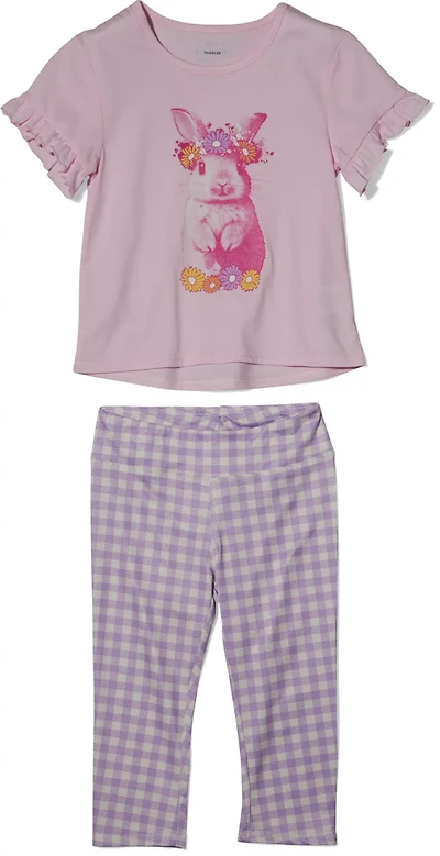 BCG Girls' 4-6X Bunny Top and Capri Pants Set