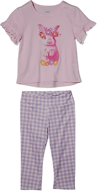 BCG Girls' 4-6X Bunny Top and Capri Pants Set