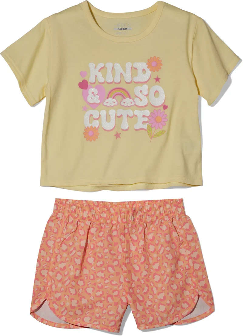 BCG Girls' 2T-4T Kind Cute Short Sleeve Set