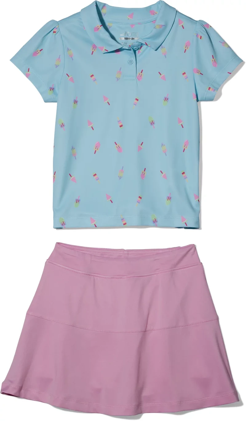 BCG Girls' Short Sleeve Polo Popsicle Tennis Set