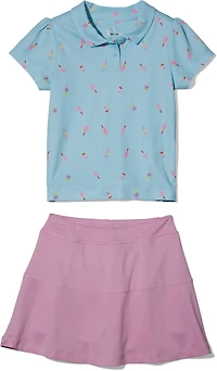 BCG Girls' Short Sleeve Polo Popsicle Tennis Set
