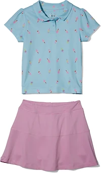 BCG Girls' 4-6X Short Sleeve Polo Popsicle Tennis Set