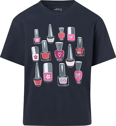 BCG Girls' Lifestyle Cotton Boxy Polish T-shirt