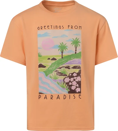 BCG Girls' Lifestyle Cotton Boxy Fit Paradise T-Shirt