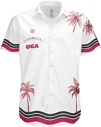 Dyme Lyfe Men's University of Georgia Sublimated Mascot Palm Trees Button Up Shirt