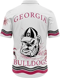 Dyme Lyfe Men's University of Georgia Sublimated Mascot Palm Trees Button Up Shirt