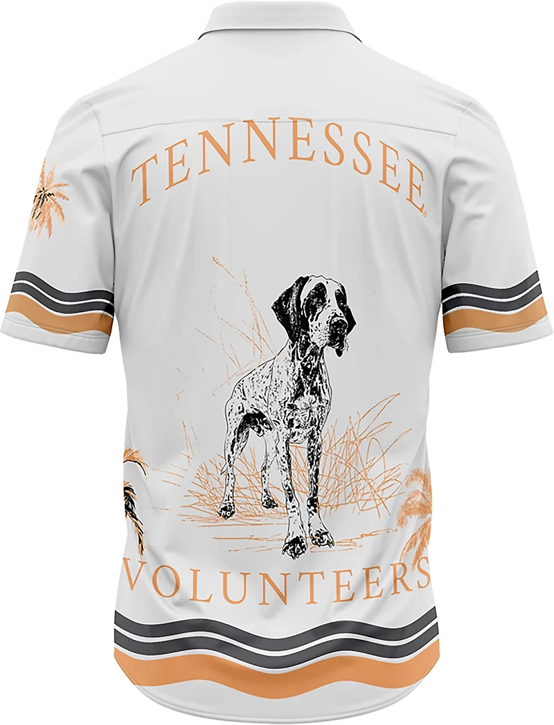 Dyme Lyfe Men's University of Tennessee Sublimated Mascot Palm Trees Button Up Shirt