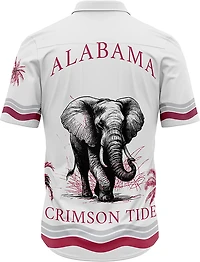 Dyme Lyfe Men's University of Alabama Sublimated Mascot Palm Trees Button Up Shirt