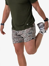 BURLEBO Men's Classic Deer Camo Training Shorts 5.5