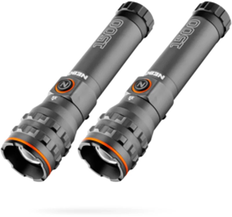 NEBO 1500 Lumen Rechargeable LED Flashlight 2-pack