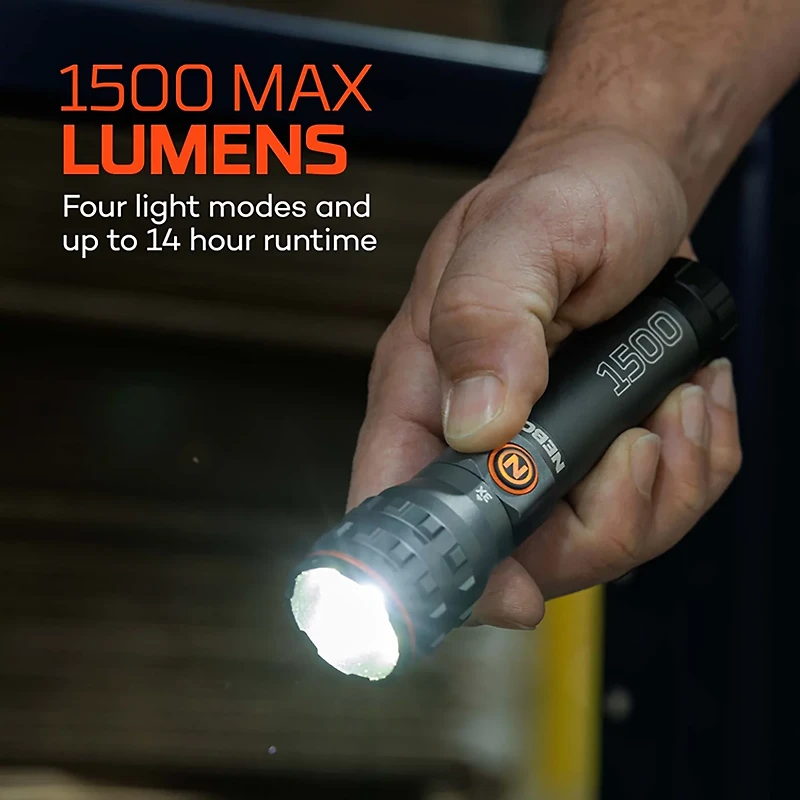 NEBO 1500 Lumen Rechargeable LED Flashlight 2-pack