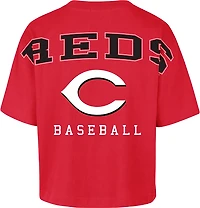 '47 Cincinnati Reds Women's Back Out Foundation Crop Graphic T-shirt