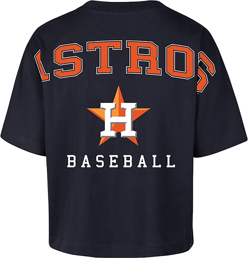 '47 Houston Astros Women's Back Out Foundation Crop Graphic T-shirt