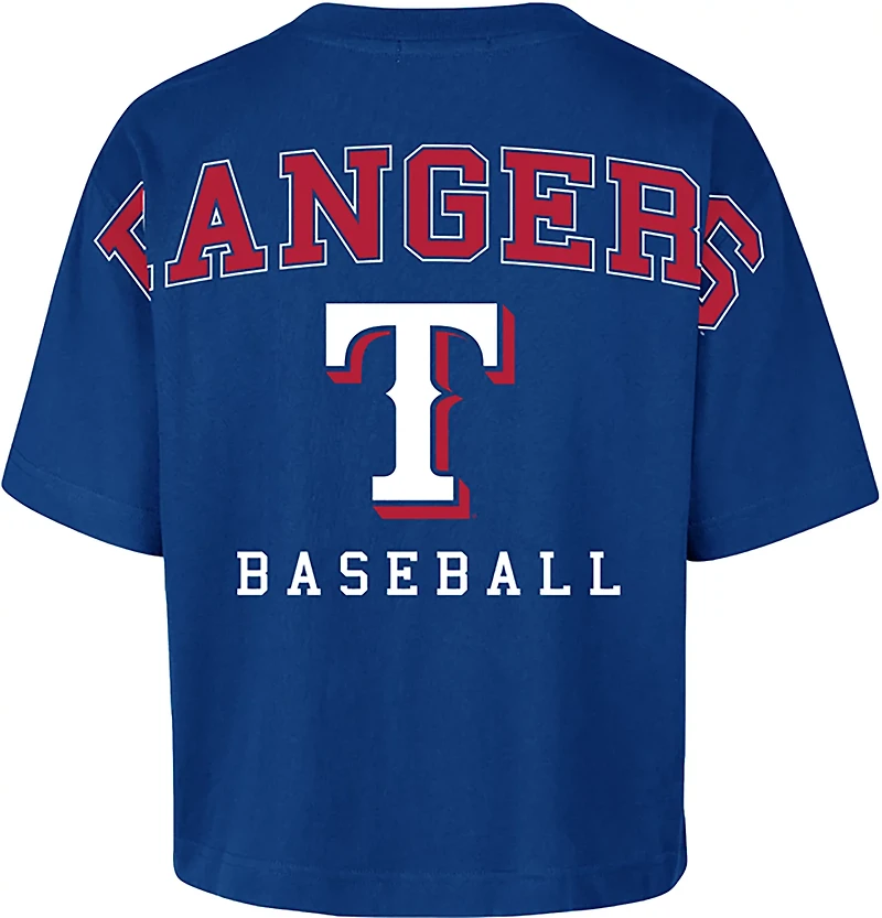 '47 Texas Rangers Women's Back Out Foundation Crop Graphic T-shirt