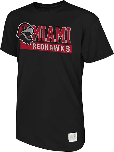 Retro Brand Men's Miami University School Mascot Head Graphic T-shirt