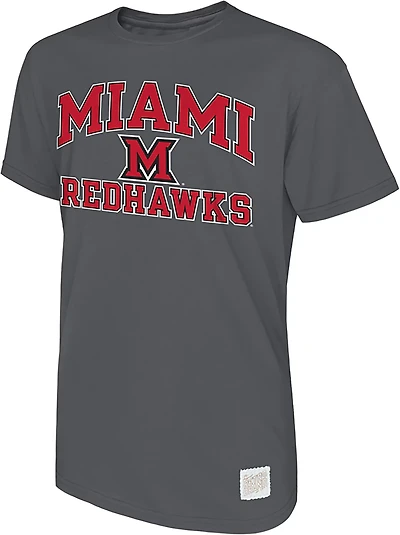 Retro Brand Men's Miami University School Arch Over Primary Logo Graphic T-shirt