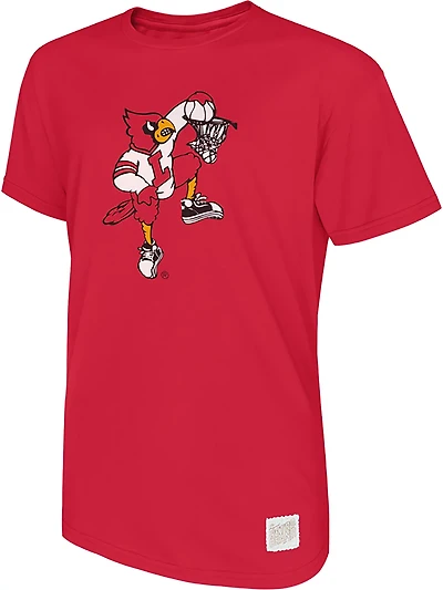 Retro Brand Men's University of Louisville Dunking Mascot T-shirt