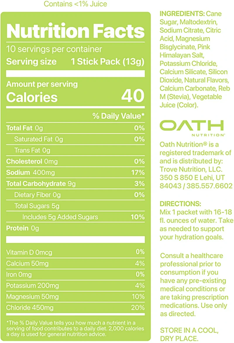 Oath Nutrition Hydration Mix 10-Pack
