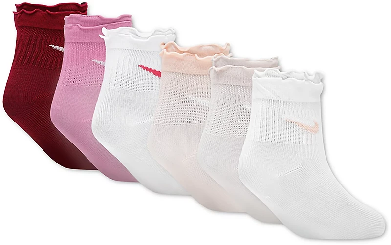 Nike Girls' Ruffle Ankle Socks 6-Pack
