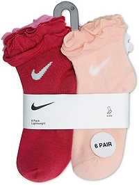 Nike Girls' Ruffle Ankle Socks 6-Pack