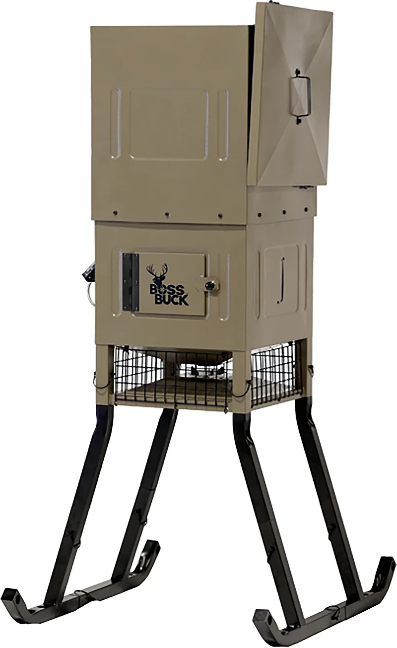 Boss Buck Stand & Fill Sled Feeder with Diverter Plate & Solar Panel