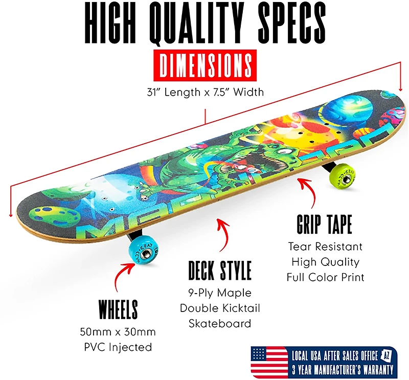 Madd Gear LTR 31 in Double Kicktail Skateboard