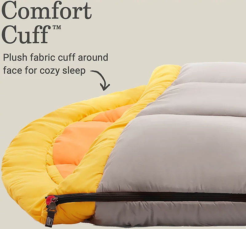 Coleman Adults' Arch Bay 15°F Big and Tall Semi-Rectangular Sleeping Bag