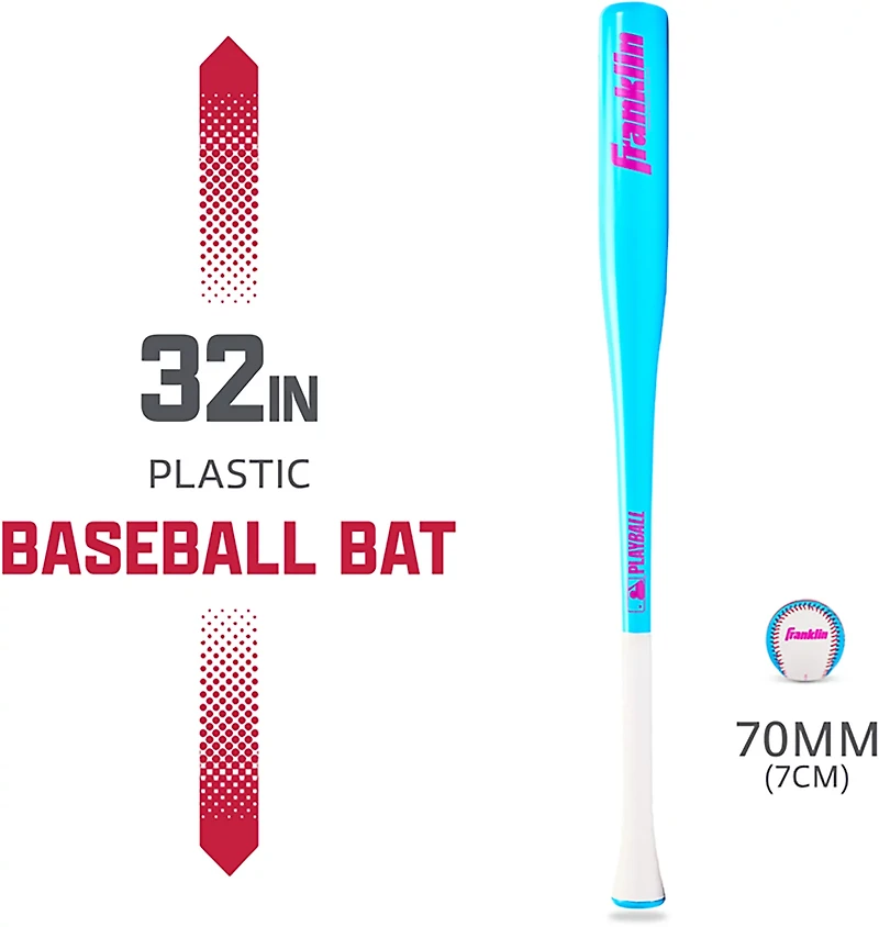 Franklin Sports Blaster 32 in Plastic Baseball Bat + Ball Set