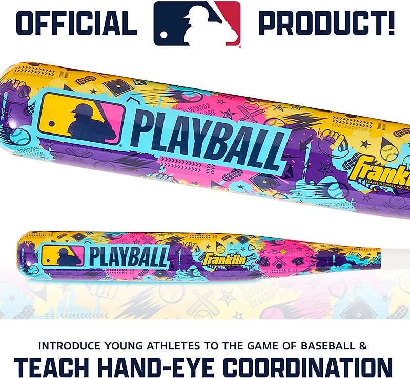 Franklin Sports Kids' MLB Play Ball Slammin' Baseball Bat & Ball Set