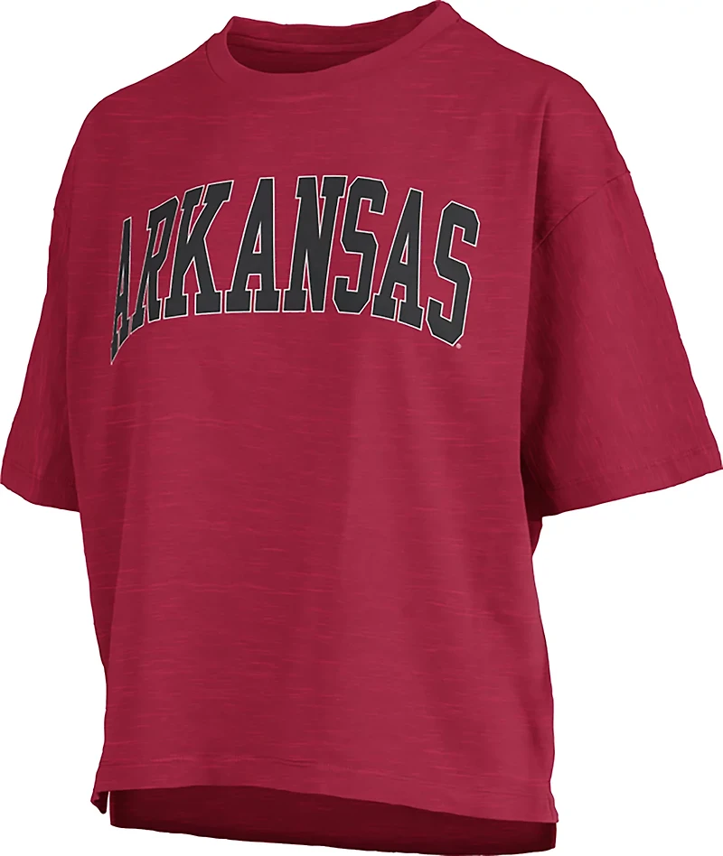 Pressbox Women's University of Arkansas Banner Elk Jersey Motley Crew T-shirt
