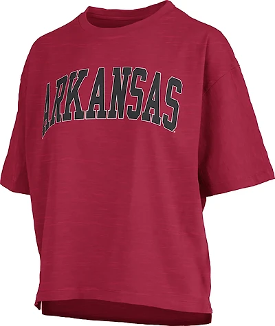 Pressbox Women's University of Arkansas Banner Elk Jersey Motley Crew T-shirt