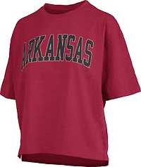 Pressbox Women's University of Arkansas Banner Elk Jersey Motley Crew T-shirt