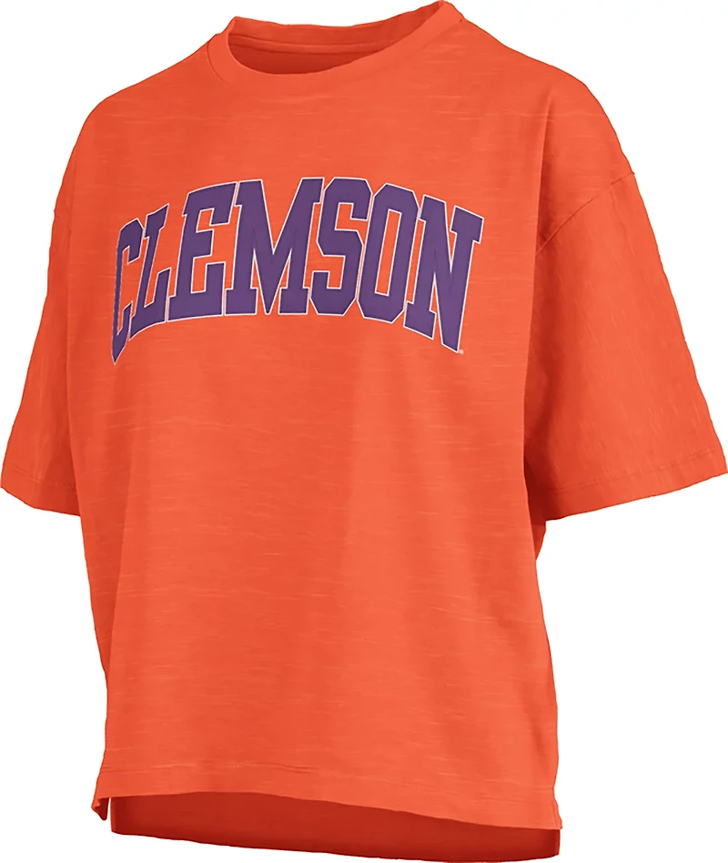 Pressbox Women's Clemson University Banner Elk Jersey Motley Crew T-shirt