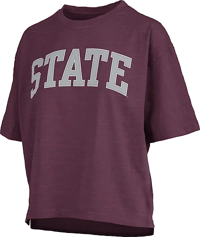 Pressbox Women's Mississippi State University Banner Elk Jersey Motley Crew T-shirt