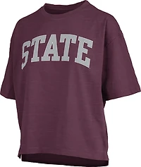 Pressbox Women's Mississippi State University Banner Elk Jersey Motley Crew T-shirt