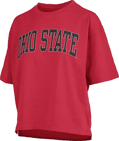 Pressbox Women's Ohio State University Banner Elk Jersey Motley Crew T-shirt