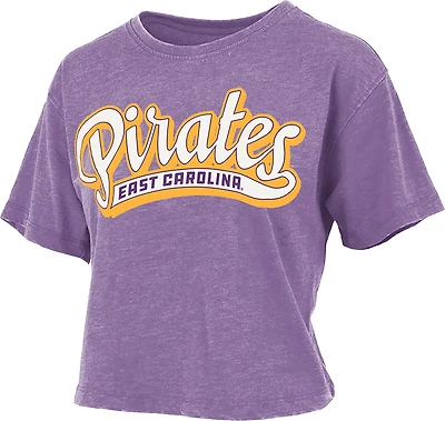 Pressbox Women's East Carolina University Mikaela Vintage Crop Graphic T-shirt