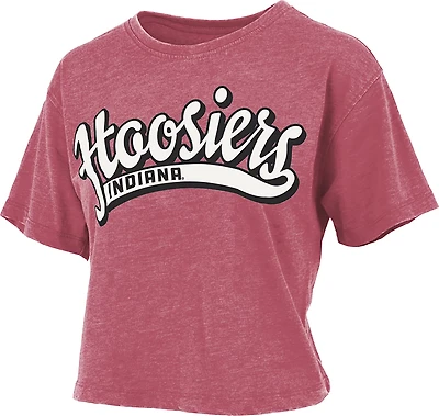 Pressbox Women's Indiana University Mikaela Vintage Crop Graphic T-shirt