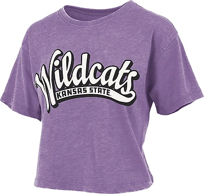 Pressbox Women's Kansas State University Mikaela Vintage Crop Graphic T-shirt