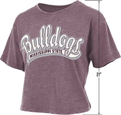 Pressbox Women's Mississippi State University Mikaela Vintage Crop Graphic T-shirt