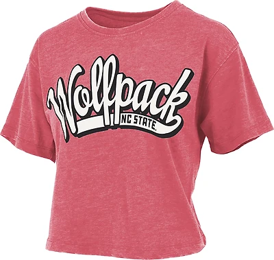 Pressbox Women's North Carolina State University Mikaela Vintage Crop Graphic T-shirt