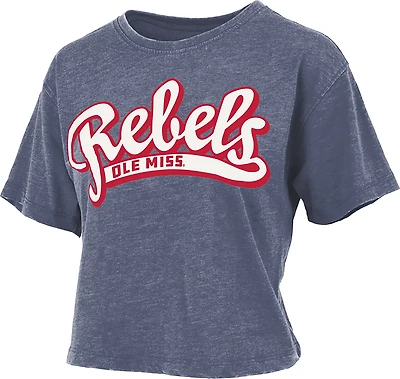 Pressbox Women's University of Mississippi Mikaela Vintage Crop Graphic T-shirt