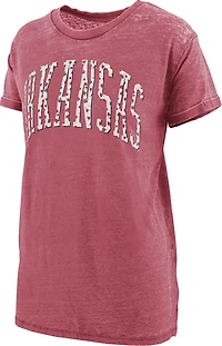 Pressbox Women's University of Arkansas Wellington Floral Boyfriend Graphic T-shirt