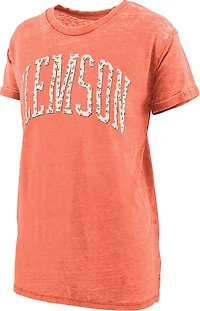 Pressbox Women's Clemson University Wellington Floral Boyfriend Graphic T-shirt