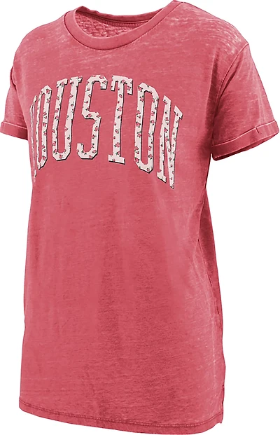 Pressbox Women's University of Houston Wellington Floral Boyfriend Graphic T-shirt