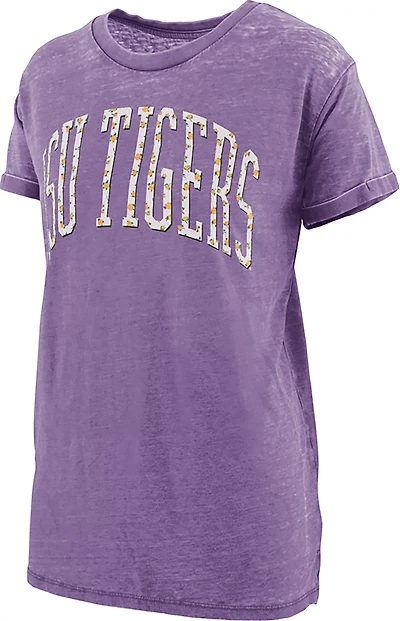 Pressbox Women's Louisiana State University Wellington Floral Boyfriend Graphic T-shirt