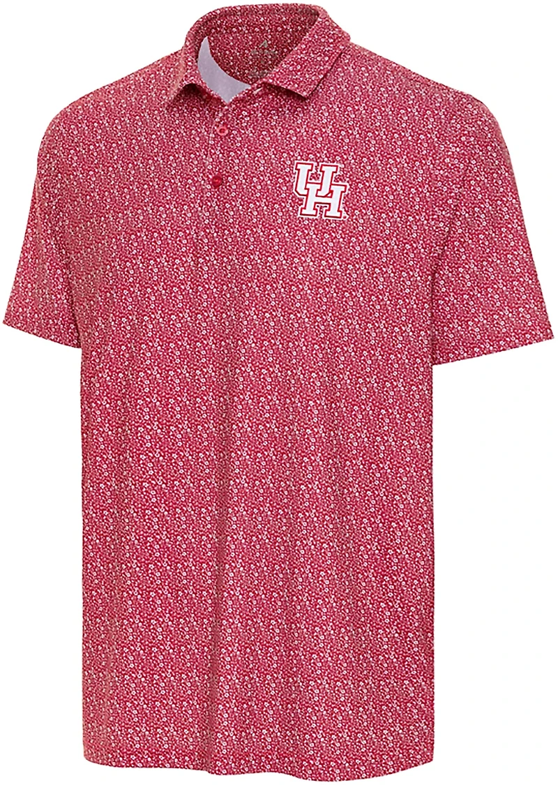 Antigua Men's Houston Cougars Botanic Short Sleeve Polo Shirt