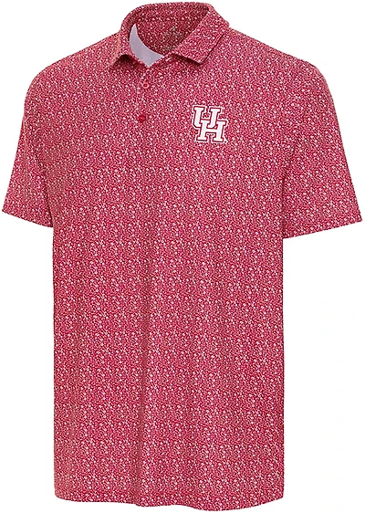 Antigua Men's Houston Cougars Botanic Short Sleeve Polo Shirt