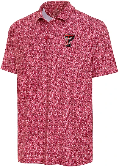 Antigua Men's Texas Tech Red Raiders Botanic Short Sleeve Polo Shirt