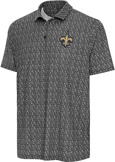 Antigua Men's New Orleans Saints Botanic Short Sleeve Polo Shirt